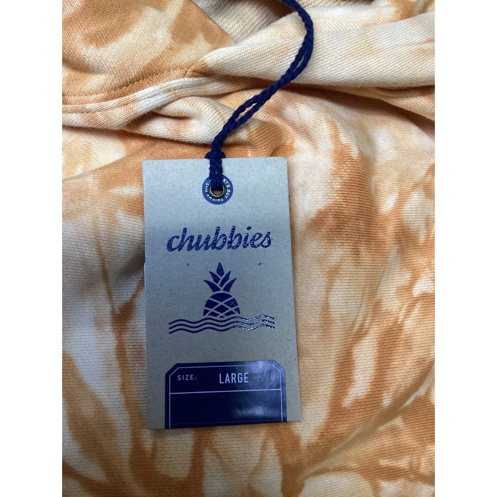 Chubbies The Glass Fractal Amber Tie‎ Dye Comfort Hoodie Mens Large Orange White